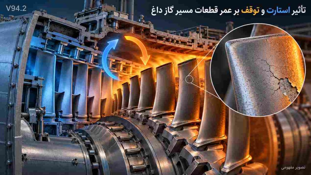 تاثیر استارت و توفق بر عمر قطعات مسیر گاز داغ چقدر است ؟